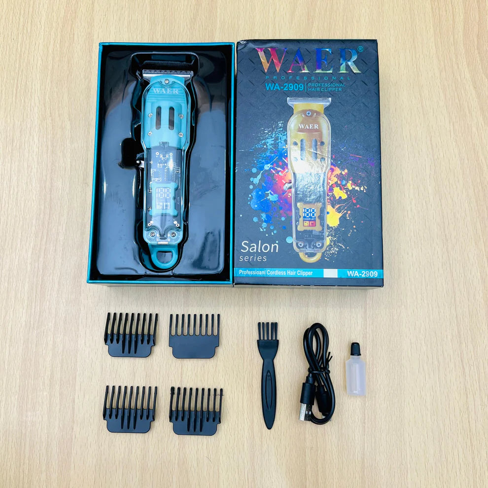 WAER Transparent Electric Hair Trimmer – Precision Styling & Bold Design